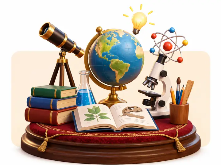 Educational objects displayed as approachable three-dimensional learning models