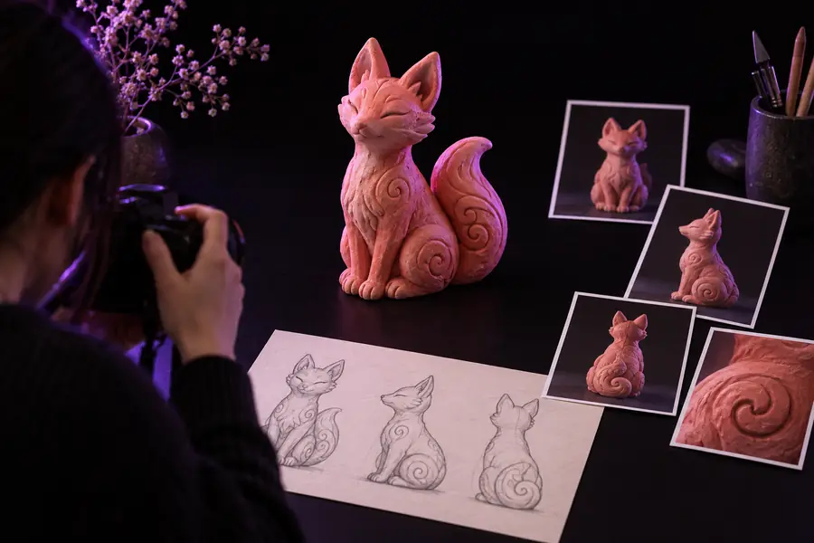 Reference image illustrating a subject selected for image-based 3D work